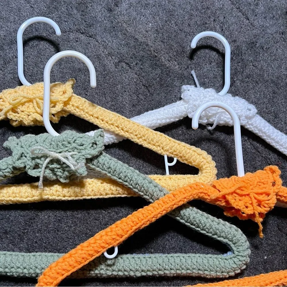 Hand crocheted hangers